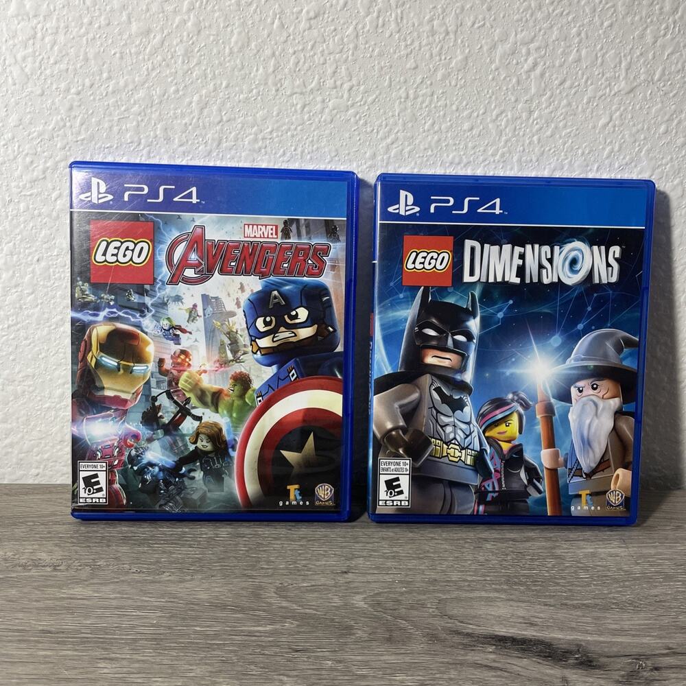 PS4 LEGO Game Lot of 2 - Marvel Avengers & LEGO Dimensions Bundle CIB